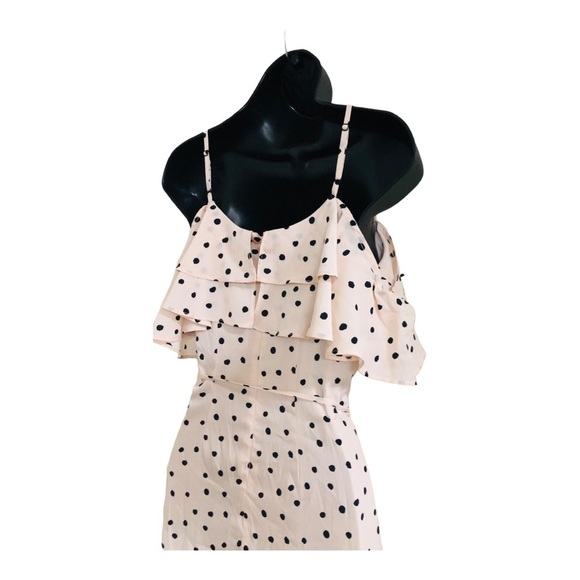 Anthropologie Avec les filles pink polka dot belted ruffled tiered dress size 2 - Picture 12 of 16